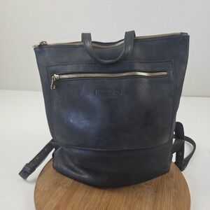 Parker Clay Backpack Bag Womens Medium Black Leather Zip Top Adjustable Straps